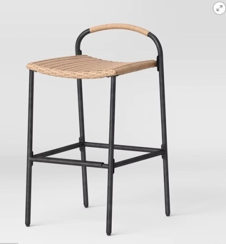 Popperton 2pk Arched Wicker Bar Height Patio Chairs, Outdoor Furniture - Black - Threshold™ designed with Studio McGee - Lot 162