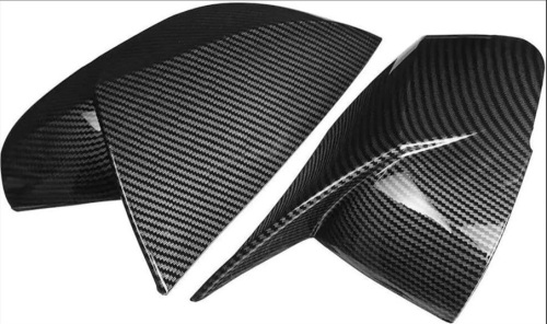 For 17 Infiniti Q50 Q60 QX30 Q70 2014-2020 Rearview Side Mirror Cover Wing Cap Exterior Door CaseTrim Sticker Carbon Fiber Black side mirror covers(Gloss Black) - Lot 171b