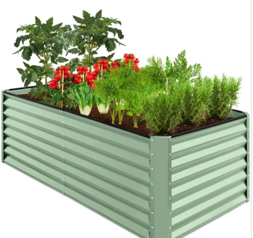 Outdoor Metal Raised Garden Bed for Vegetables, Flowers, Herbs - 6x3x2ft - Lot 185
