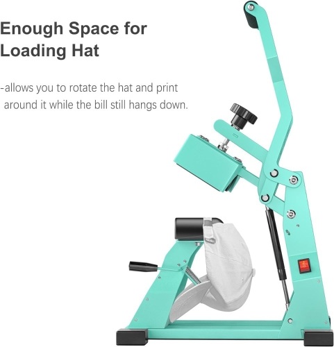 Hat Heat Press Machine for Caps with 2pcs Interchangeable Platens(6.7"x3.8", 6.7"x2.5"), Cap Heat Press for Stuctured Hats and HTV Iron On and Sublimation Projects, Heat Transfer Printing for Caps - Lot 1293