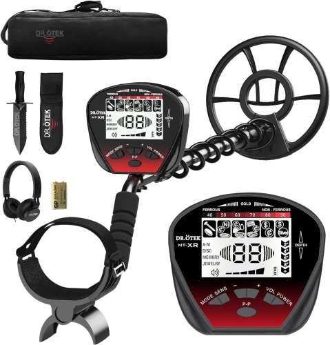 DR.ÖTEK Metal Detector for Adults Professional, Pinpoint Metal Detector Waterproof Gold and Silver, Higher Accuracy, Bigger LCD Display, Strong Memory Mode, 10" IP68 Coil, New Advanced DSP Chip - Lot 1295