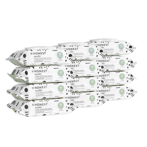 The Honest Compay Baby Wiptes, Plant-Based, Extra Thick & Durable Wet Wipes, Unscented, 720 Count - Lot 1366
