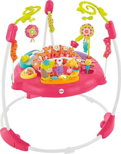 Fisher-Price Baby Bouncer Pink Petals Jumperoo Activity Center w/ Music Lights Sounds - Lot 1379