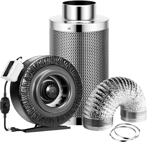 VIVOSUN 8 Inch 740 CFM Inline Fan with Speed Controller for Grow Tent - Lot 1384