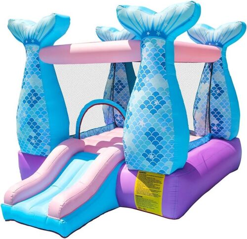 Bounce House Inflatable Mermaid Bouncy Castle House with Air Blower for Kids Party - Lot 1389