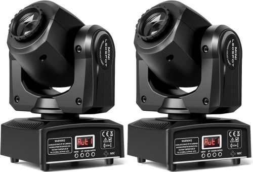 U`King Stage Lights Moving Head Lights 8 Gobos 8 Colors 11 Channels 25W Spotlights DMX 512 with Sound Activated for Wedding DJ Party Stage Lighting 2PCS - Lot 1475