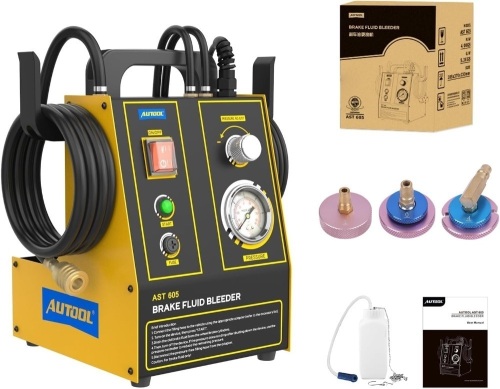 AUTOOL Automatic Brake Bleeder Kit,AC 110V Pulse Brake Fluid Bleeder Exchanger Machines,Brake Bleeder Fluid Pump,Easy Use One Person Brake Fluid Bleeder for Gasoline and Diesel Vehicles - Lot 1473