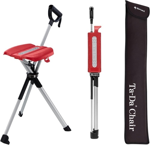 Ta-Da Chair Series 2- Portable Walking Stick, Cane with Seat, Foldable Chair, Hiking Stick, for Camping, Hiking, Lightweight Aluminum, Easy Carry, Anti-Slip - Lot 1474