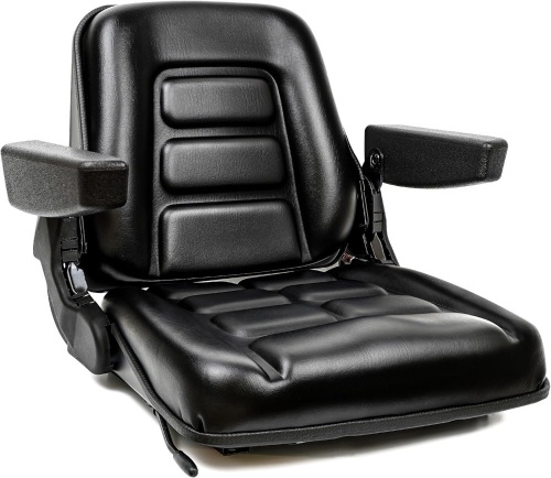 Universal Fold Down Forklift Seat with Adjustable Angle Back,Armrest,Micro Switch and Slide for Tractor,Excavator Skid Loader Backhoe Dozer Telehandler ZTR’s - Lot 1438
