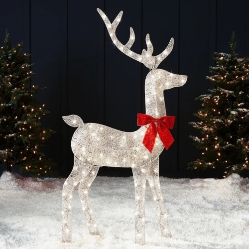 Lighted 2D Christmas Buck Outdoor Decor w/ 105 LED Lights - 5ft - Lot 1536