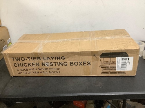 Tgeyd Nesting Boxes - 6 Holes Chicken Nesting Boxes for Laying Eggs - Chicken Brooder Box with Chicken Perch - Chicken Coops for 6 Chickens Up to 24 Chicken(with Fake Eggs) - Lot 1562