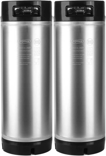 TMCRAFT New 5 Gallon Ball Lock Keg, Stainless Steel Beer Keg with Dual Rubber Handle for Home Brew- 2 Pack - Lot 1579