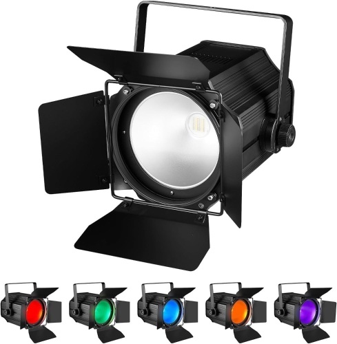 LED 200W COB Stage Lights with Barn Doors, RGBWA 6in1 COB Par Lights, DMX/Master-Slave DJ Lights Spotlight Fresnel Lights Warm & Cold White Par Lights for Church Concert Wedding - Lot 1682