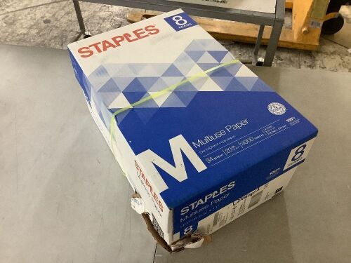 STAPLES Multiuse Multipurpose Printer Paper, 8 1/2" x 11", 94 Bright White, 20 lb. Density, 500 sheets per ream - Damage to one Ream - Lot 111