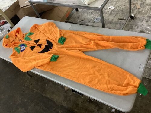 Funziez! Adult Pumpkin Onesie, Large - Smile Stitching Unraveling - Lot 129