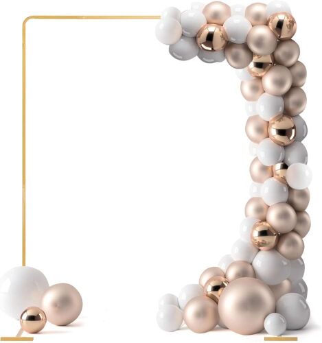 DOEWORKS 6.5 FT Gold Rectangle Metal Arch Backdrop Stand  - Lot 253