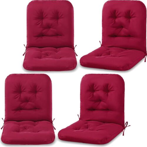 Chunful Tufted Back Chair Cushion, Wine Red, 4 Pack  - Lot 262