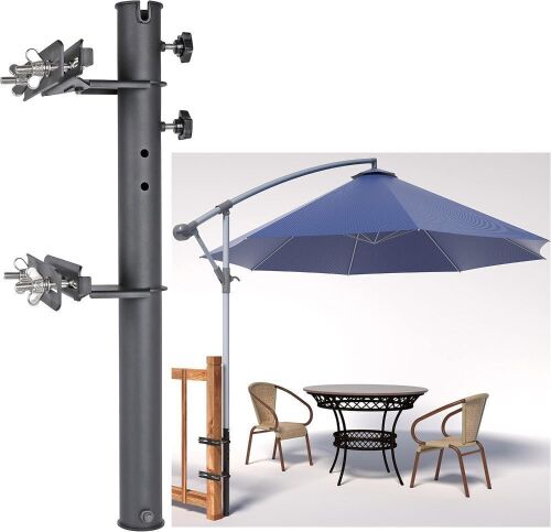 Stainless Steel Outdoor Umbrella Mount/Bracket for Deck Railing - Lot 363