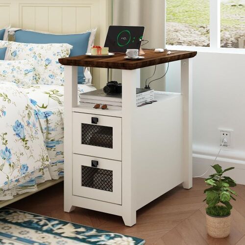 Narrow End Table with Charging Station - Lot 364
