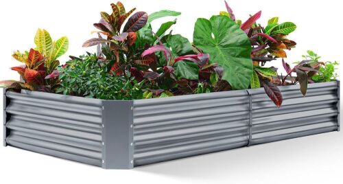 Land Guard 6×3×1ft Galvanized Raised Garden Bed  - Lot 367