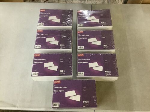 Lot of (7) Staples 5x8 Ruled Index Cards, 500ct  - Lot 431