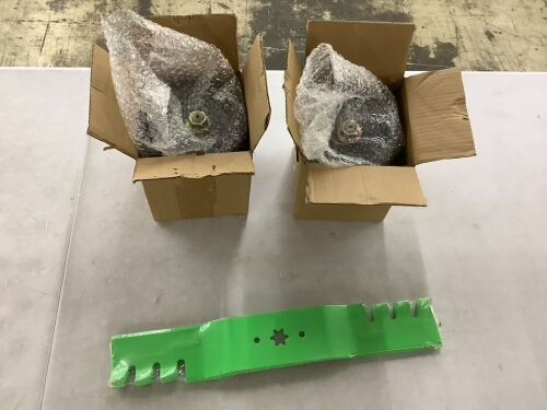 Lot of (2) Spindle Assembly & Blades for Mower  - Lot 548