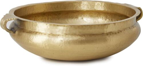 Serene Spaces Hammered Gold Handi Bowl, 5.25" Tall, 15.75" Diameter - Lot 558