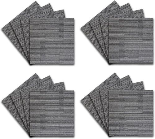 Heavy Duty Square Removable Carpet Floor Tiles, 20" x 20", 12 pc - Lot 627