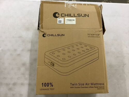 CHILLSUN Twin Air Mattress with Built In Pump, 18"  - Lot 734
