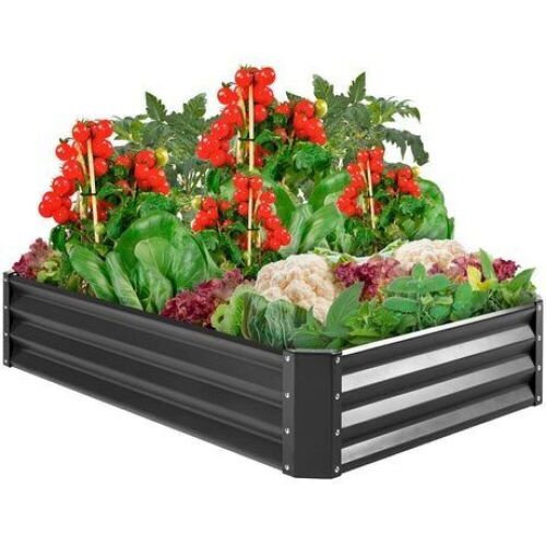 Outdoor Metal Raised Garden Bed for Vegetables, Flowers, Herbs - 6x3x1ft - Lot 529