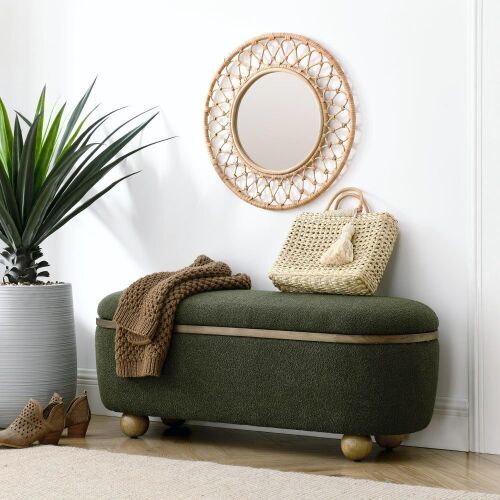 Oval Bedroom Storage Bench - Lot 68
