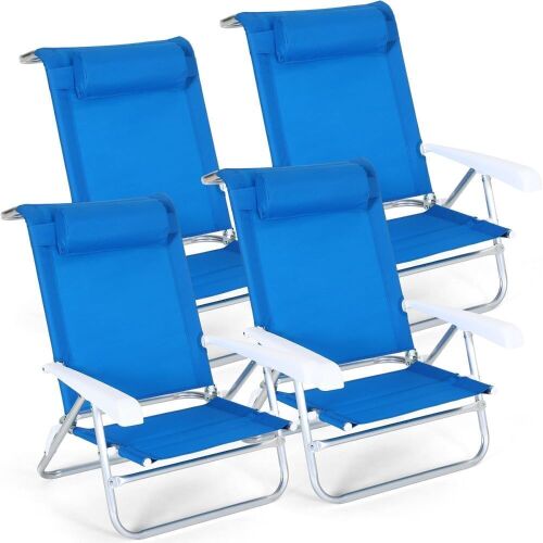 Folding Beach Chair, 4 Pack  - Lot 537