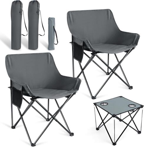 Joyfair Grey Folding Chairs & Table - Lot 531