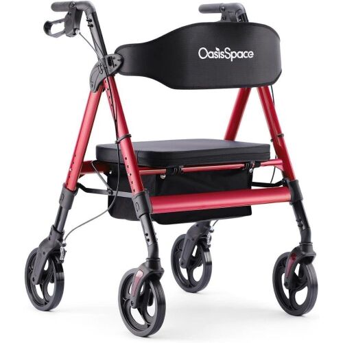 OasisSpace Heavy Duty Rollator Walker, Supports up to 450lb  - Lot 665