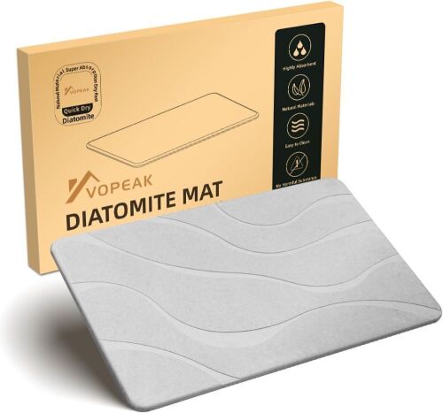 VOPEAK Diatomaceous Earth Stone Bath Mat, 23.5" x 15"  - Lot 235