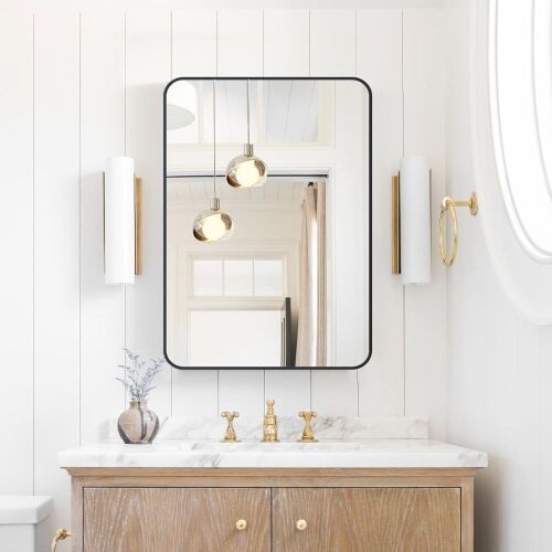 Rounded Rectangle Wall Mirror, 16x20 - Lot 580