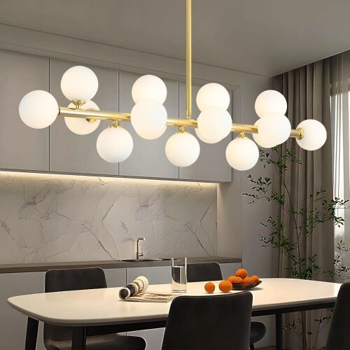 16 Lights Glass Ball Light Fixture  - Lot 497