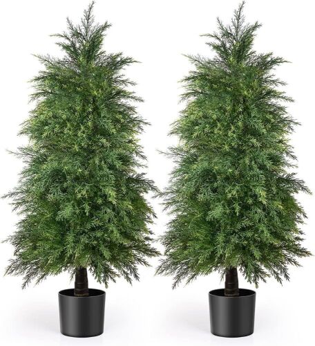 4ft Artificial Cedar Topiary Trees, 2 Pack  - Lot 807