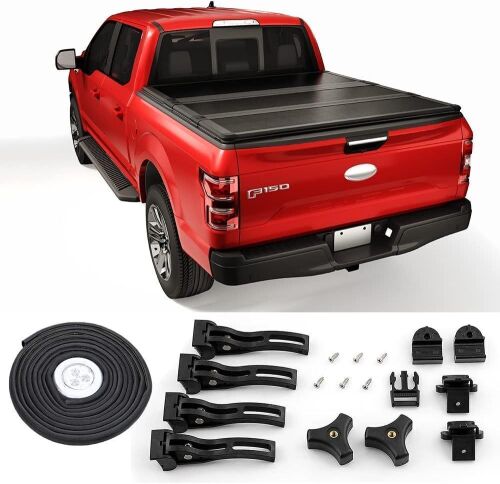  JDMSPEED Hard Folding Tonneau Cover 5.8 FT for Chevy Silverado GMC Sierra 14-18 - Lot 31