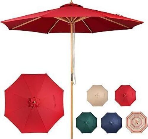9ft Bamboo Patio Umbrella - Lot 827