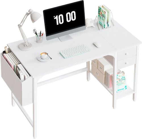 Lufeiya White Small Desk with Drawers - Lot 772