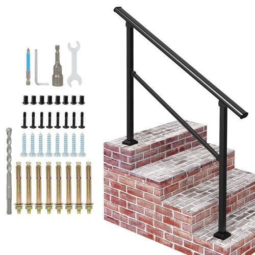 Signstek Handrails for Outdoor Steps, Fit 3 or 4 Steps - Lot 790