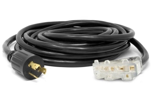 WEN PC2513 25 ft. 30-Amp 10-Gauge SJTW Fan-Style 10/3 Generator Extension Cord (converts L5-30R to three 5-20R outlets - Lot 102