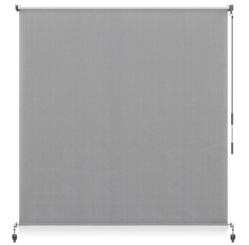 PHI VILLA Outdoor Roller Sun Shade, Patio Cordless Blinds Roll Up Shade, 7W*8H ft,Grey - Lot 119