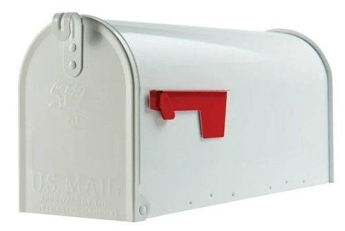 Gibraltar Mailboxes Elite Classic Galvanized Steel Post Mount White Mailbox - Lot 129