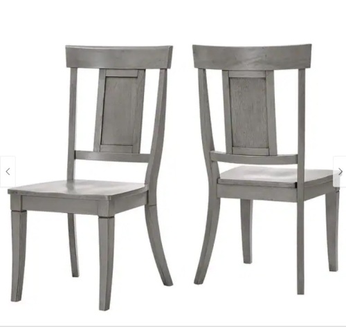 Eleanor Panel Back Wood Dining Chair (Set of 2) by iNSPIRE Q Classic - Antique Grey - Lot 140