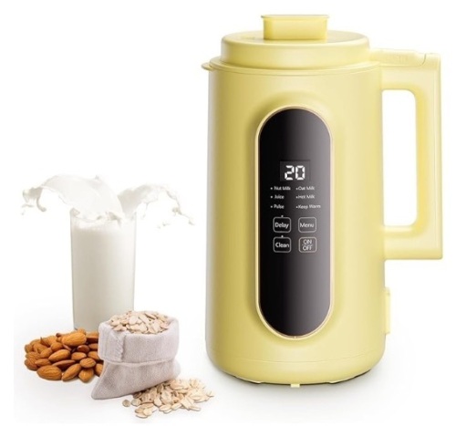 Nut Milk Maker Machine, 45oz Almond Milk Maker, Oat Milk Maker, Soy Milk Maker, Plant Based Milk Maker, Coconut, Cashew, Juice, Smoothies Non Dairy Beverages, Keep Warm, No Soaking, Auto-Clean, Yellow - Lot 14