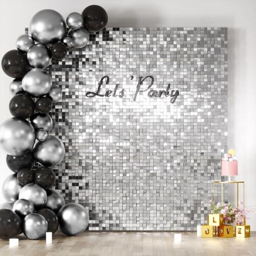 COKAOBE Silver Shimmer Wall Backdrop, 30PCS - Lot 175
