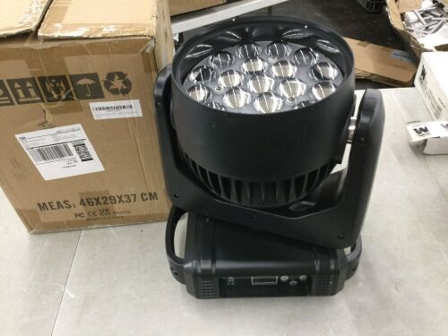 LED Moving Head Light 19x15W - No Power Cord  - Lot 329