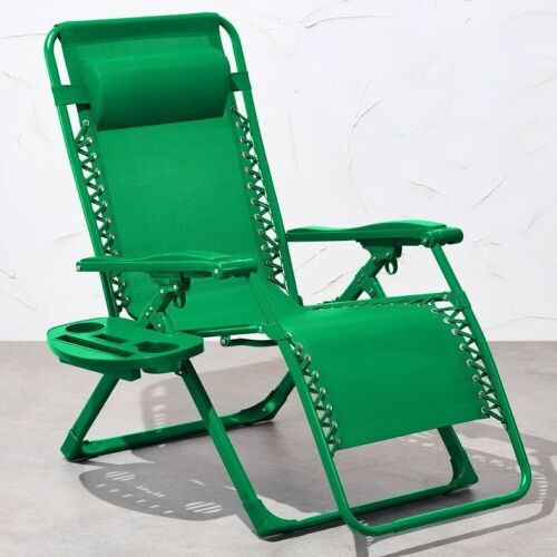 Monochromatic Zero Gravity Patio Chair Recliner w/ Side Tray, Headrest - Lot 445
